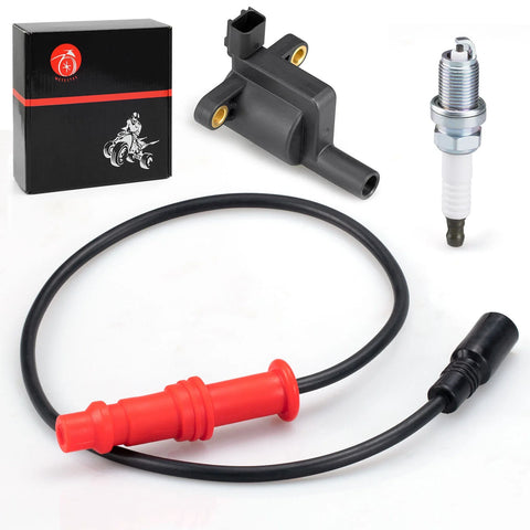 Polaris Ranger 500 4x4 Ignition Coil w/ Wire Cap & Spark Plug (2008-2012)