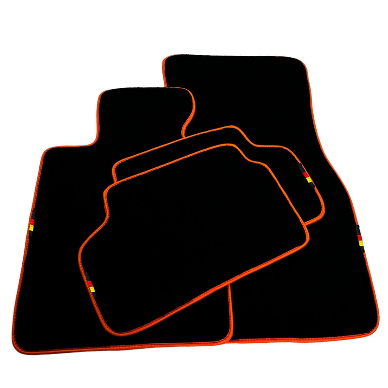 BMW 2 Series M2 F87 (2016-2021) Orange Trim AutoWin Black Floor Mats