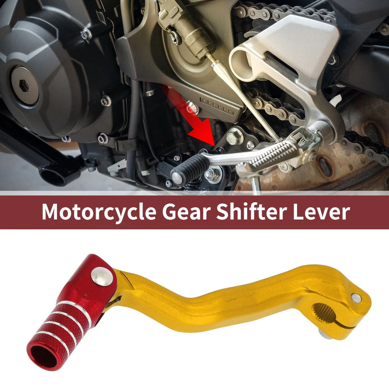 Bosuer M4 Folding Gear Shifter Lever Gold Tone Red Silver Tone