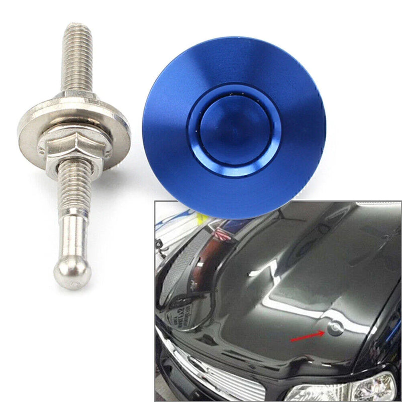 Universal Cars Blue Quick Release Hood Pins Latch Clips