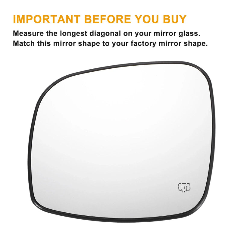 Chrysler Dodge Ram Left Side Heated White Mirror Glass