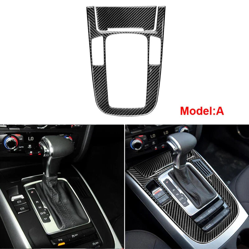 For Audi A4 A5 Q5 2009-2016 Carbon Fiber Center Console Gear Shift Cover Trim