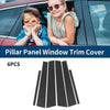Honda Accord EX-L (2013-2017) Black Carbon Fiber 6 x Car Pillar Window Trim Covers