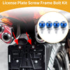 Universal Motorcycle M6 License Plate Screws Cover 40mm Aluminum Alloy Blue