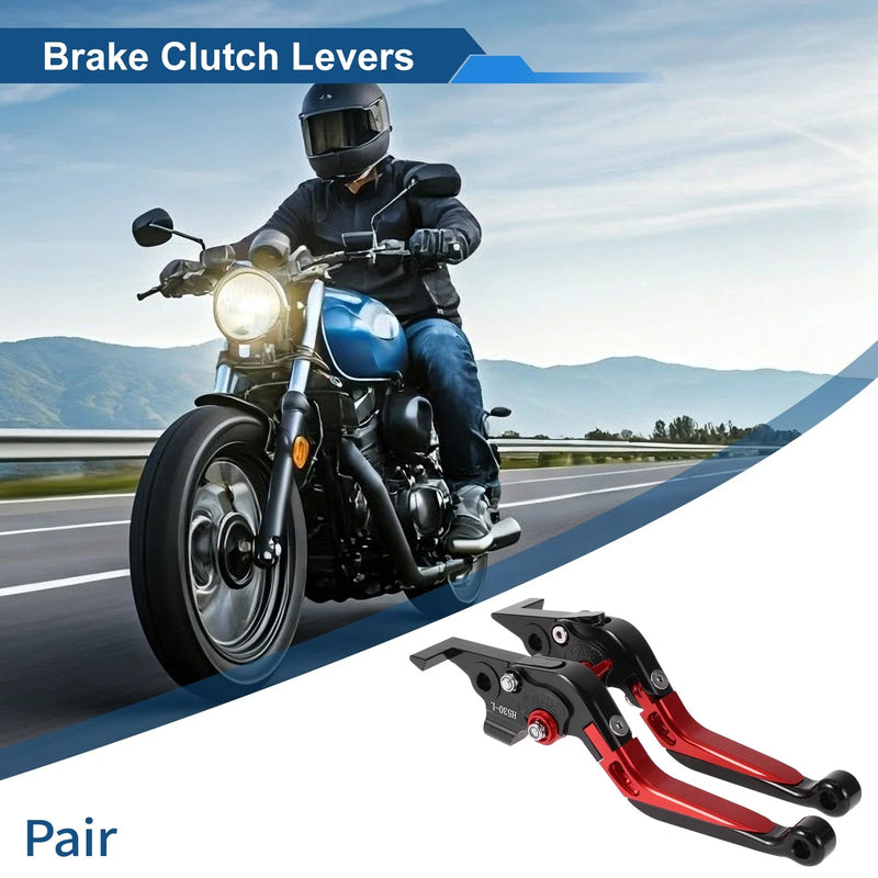 Yamaha TMAX560 Adjustable Short Brake Clutch Levers - Black/Red (2019–2020)