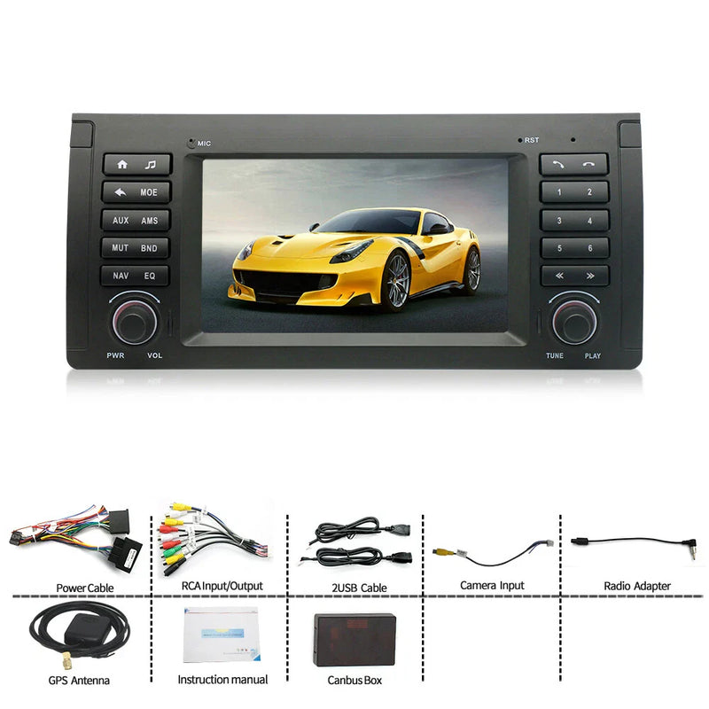BMW 5, 7 Series E39, E38, X5 E53 7" Car Stereo GPS Navigation (1997-2006)