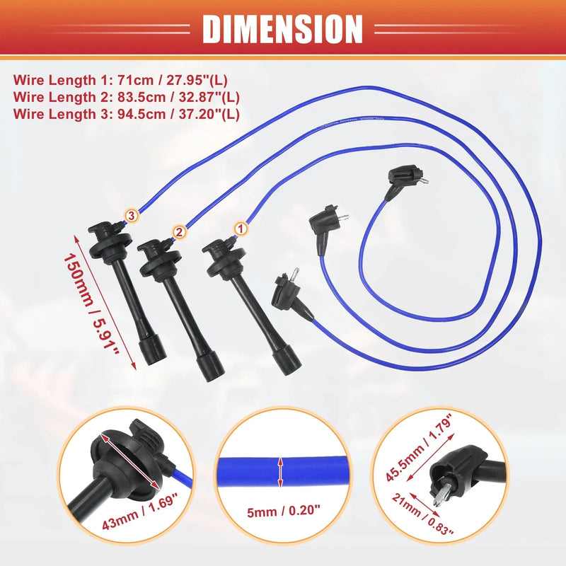 Toyota Tundra 3 x Spark Plug Wire Ignition Coil Cables