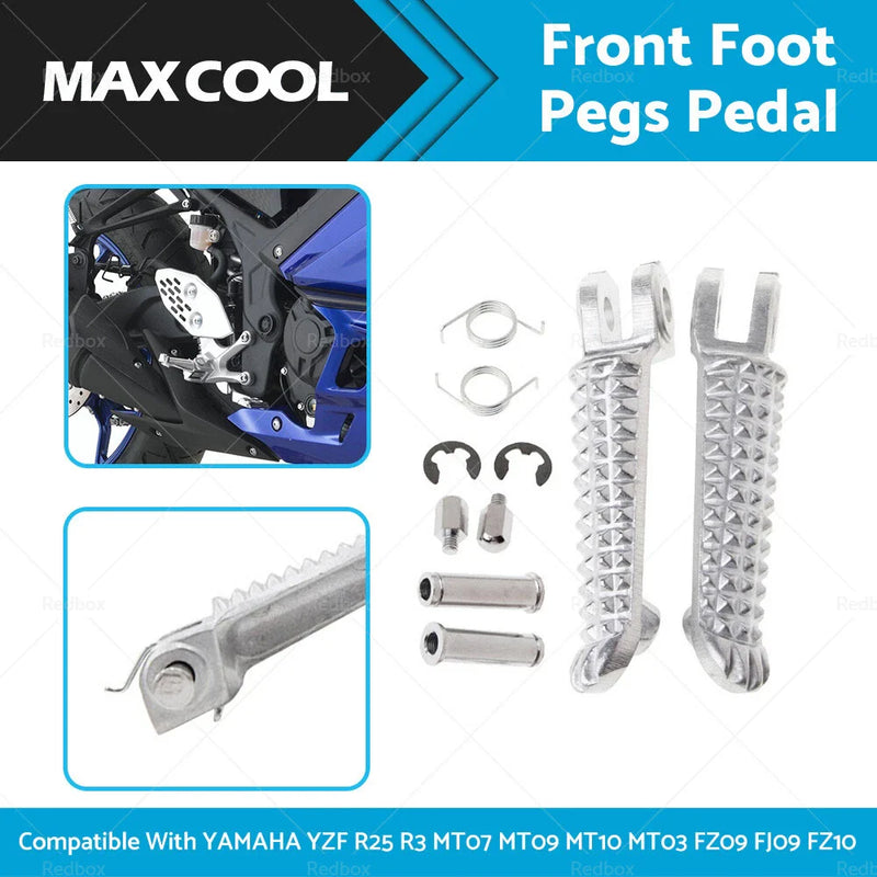 YAMAHA YZF R25 R3 MT07 MT09 MT10 MT03 FZ10 Front Foot Pegs (2014-2023)