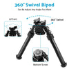 Hunting & Shooting 6.5"-9" Tactical 360° Swivel QD Rifle Bipod Mount