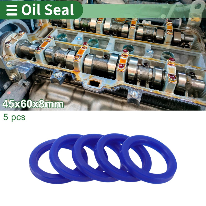 Oil Seal Rotary Shaft Seal TPU 45x60x8mm High-Pressure Blue 5 Pcs