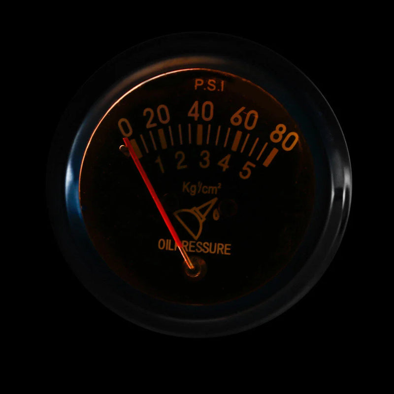 Car - 0-80 PSI 2" 52mm Universal Mechanical Oil Pressure Gauge
