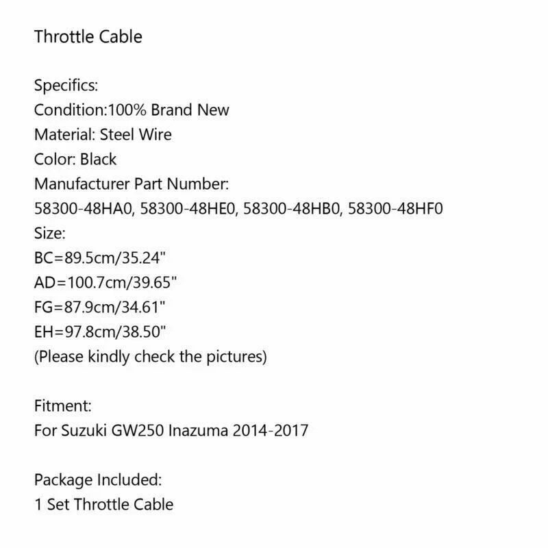 Suzuki GW250 Inazuma Throttle Cables (2014-2017)