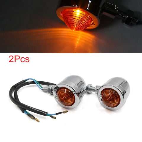 Harley-Davidson 2 x Yellow Light Chrome Motorcycle Turn Signal Lamp Bulb