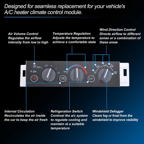 Chevrolet C2500 A/C Heater Climate Control Switch Module Panel