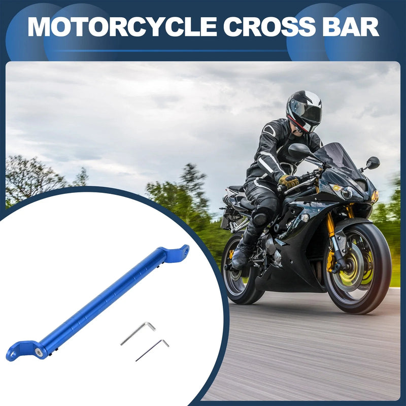 Motorcycle Handlebar Blue Cross Bar / 34cm / Mirror mount