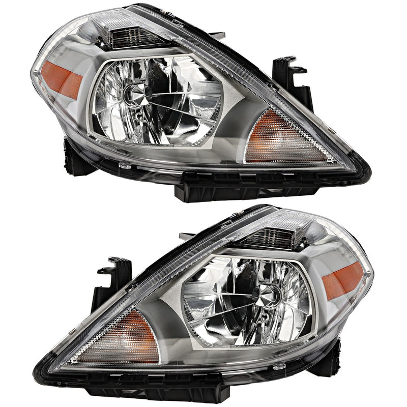 Halogen Headlight Set of 2 For 2007-2012 Nissan Versa