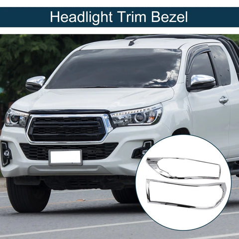 Toyota HILUX REVO (2015-2017) Silver Tone Front Headlight Trim Bezel