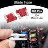 Car Boat Truck RV Motorcycle Micro Fuse 10A Blade Fuse 100 Pcs