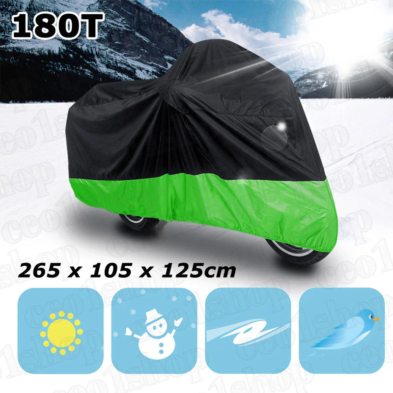 Honda Shadow Rebel 250 500 750 1100 XXL Black Green Motorcycle Cover