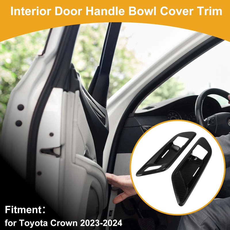Toyota Crown Carbon Fiber Black Interior Door Handle Bowl Cover Trim (23-24)