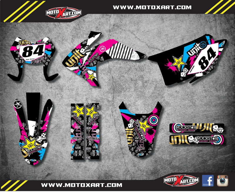 Honda CRF 150 F Custom Graphic Kit RUSH Style Decals (2015-2017)