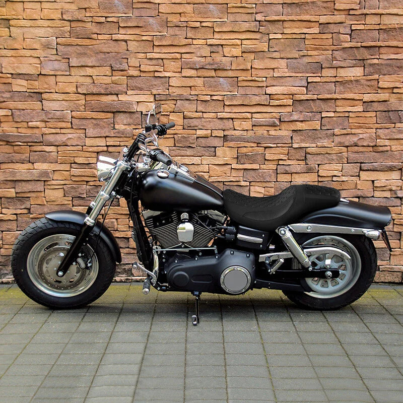 Harley Dyna Fat Bob Low Rider Black Rider Driver Passenger Seat (2006-2017)