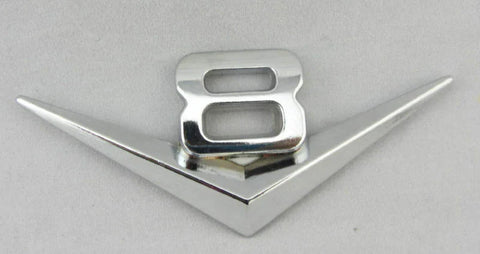 Silver Engine Logo V8 Metal Sticker V8  Emblem Decal Badge