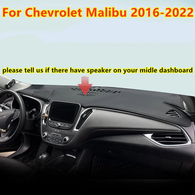 Chevrolet Malibu Dash Board Cover Mat / Black Leather (2016–2022)