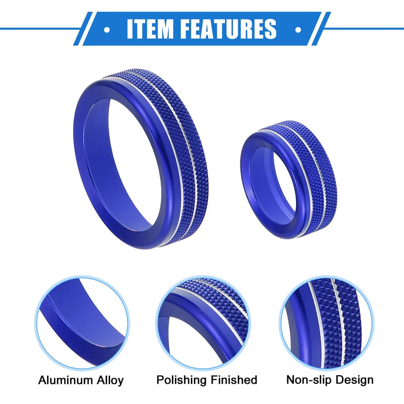 Ford Maverick (2022-2023) Blue 4 x AC Climate Control Knob Rings
