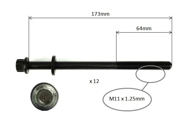 Subaru Liberty BC5 BF5 2.0L EJ20 EJ20G Cylinder head bolt set (1991–1994)