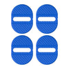 4 x Universal Blue Carbon Fiber Door Lock Striker Cover Trims