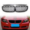 BMW E90 Front Black Frame & Chrome Grille Diamond Meteor Style (2005-2008)