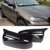 BMW E70 E71 X5 X6 2 x Black Rear Side Mirror Covers (2007-2013)
