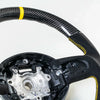 Mini R55 R56 R57 R58 R60 R61 Flat Bottom Carbon Suede Yellow Steering Wheel (2006-2019)