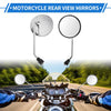 M8 Motorcycle Rear View Mirrors Round Shape Handlebar Mirrors Chrome Silver Tone