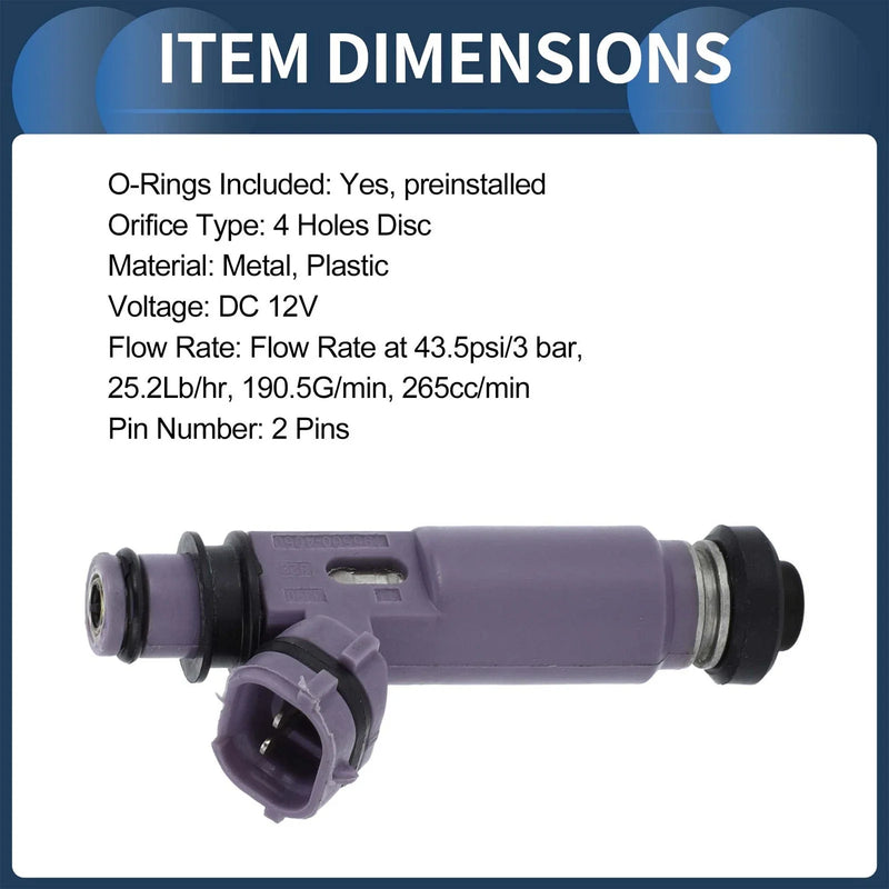 Mazda Miata 2001-2005 1.8L Purple 1 Pc Fuel Injector