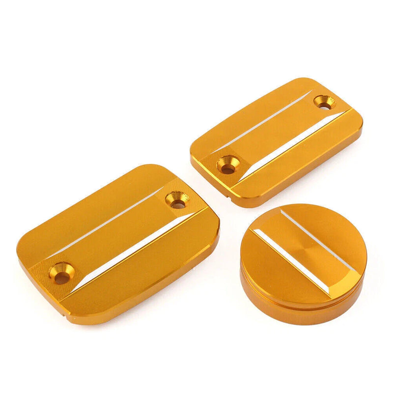 Scrambler 1100 Gold Front Brake Clutch Fluid Reservoir Cap & Rear Brake Cover