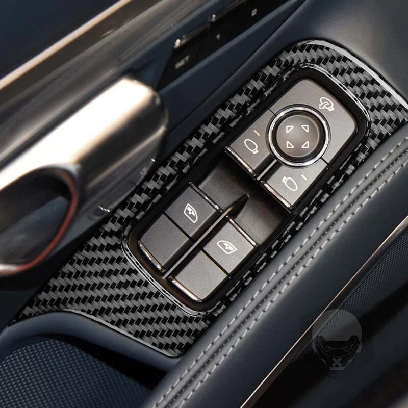 Porsche 718 2016-2023 Soft Carbon Fiber Window Swtich Buttons Cover Trim Fit