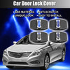 Hyundai Kia 4 x Car Door Lock Latch Covers Stainless Steel