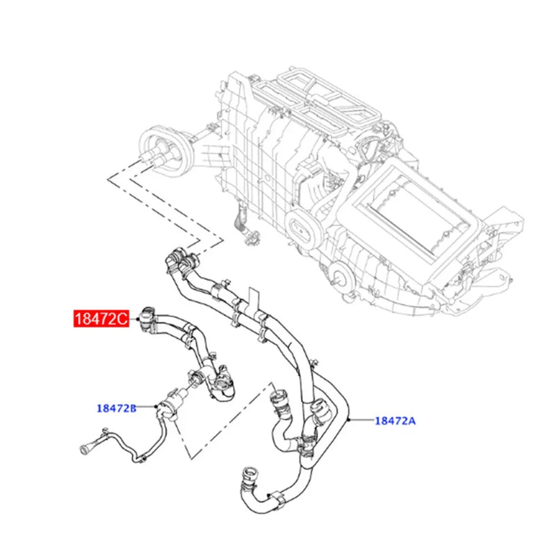 Land Rover Range Rover Velar, Jaguar F-Pace Engine Heater Water Hose (2018-2023)