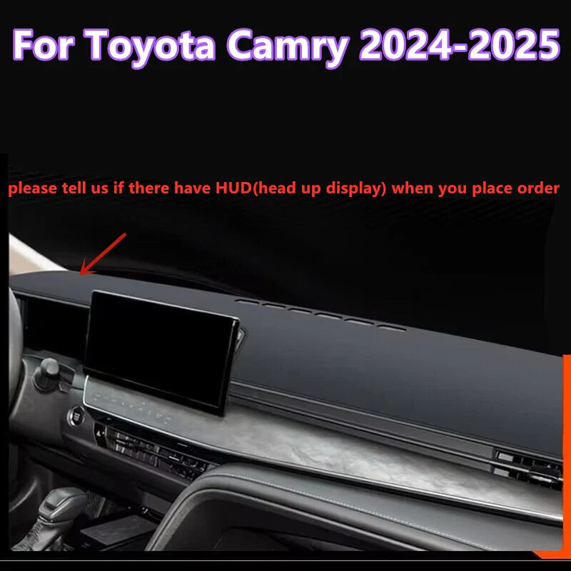 Toyota Camry Black Leather Dashboard Cover Mat (2024–2025)