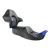 Harley Street Glide Black Blue Driver Passenger Seat & Backrest (2014-2023)