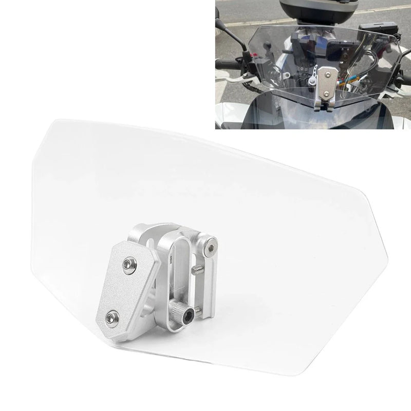 Car Clear & Chrome Adjustable Clip-On Windshield Air Deflector