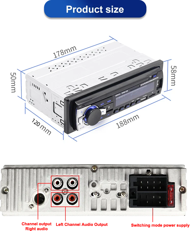 Toyota Hilux Bluetooth Music Car Radio 1 Din Stereo MP3 Player (1998-2004)