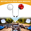 M8 Motorcycle Silver Tone Red Iron Plastic Rear View Mirrors 2 x Handlebar