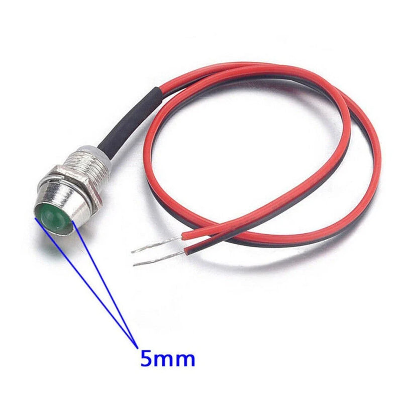 Car Indicator Light / 8mm 12V / LED Lamp Bulb