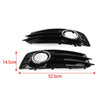 Audi A3 Front Bumper Fog Light Grille Cover with Chrome Ring (09-12)