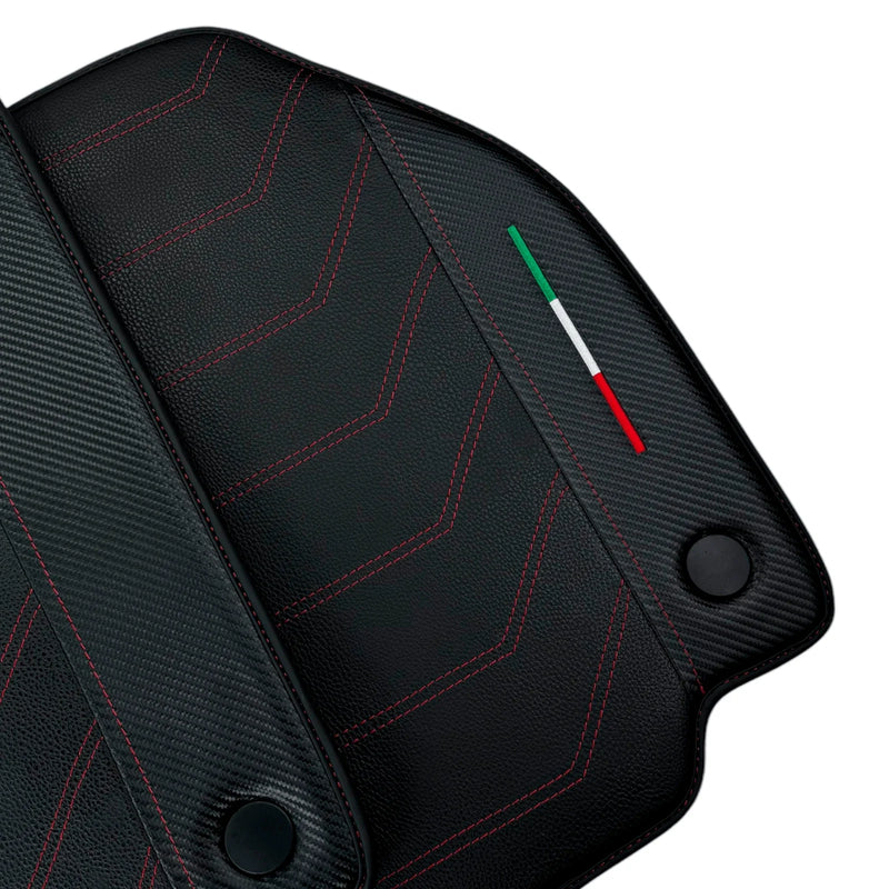 Ferrari 488 GTB 2015-2022 with Carbon Fiber AutoWin Leather Floor Mats