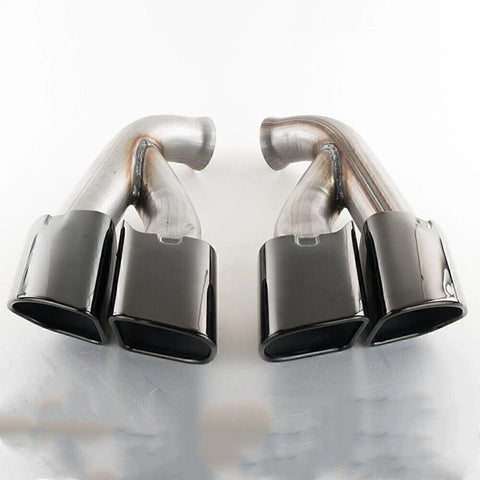 Porsche Cayenne 958.2 V6 (2015-2017) Black 2 x Tail Exhaust Mufflers