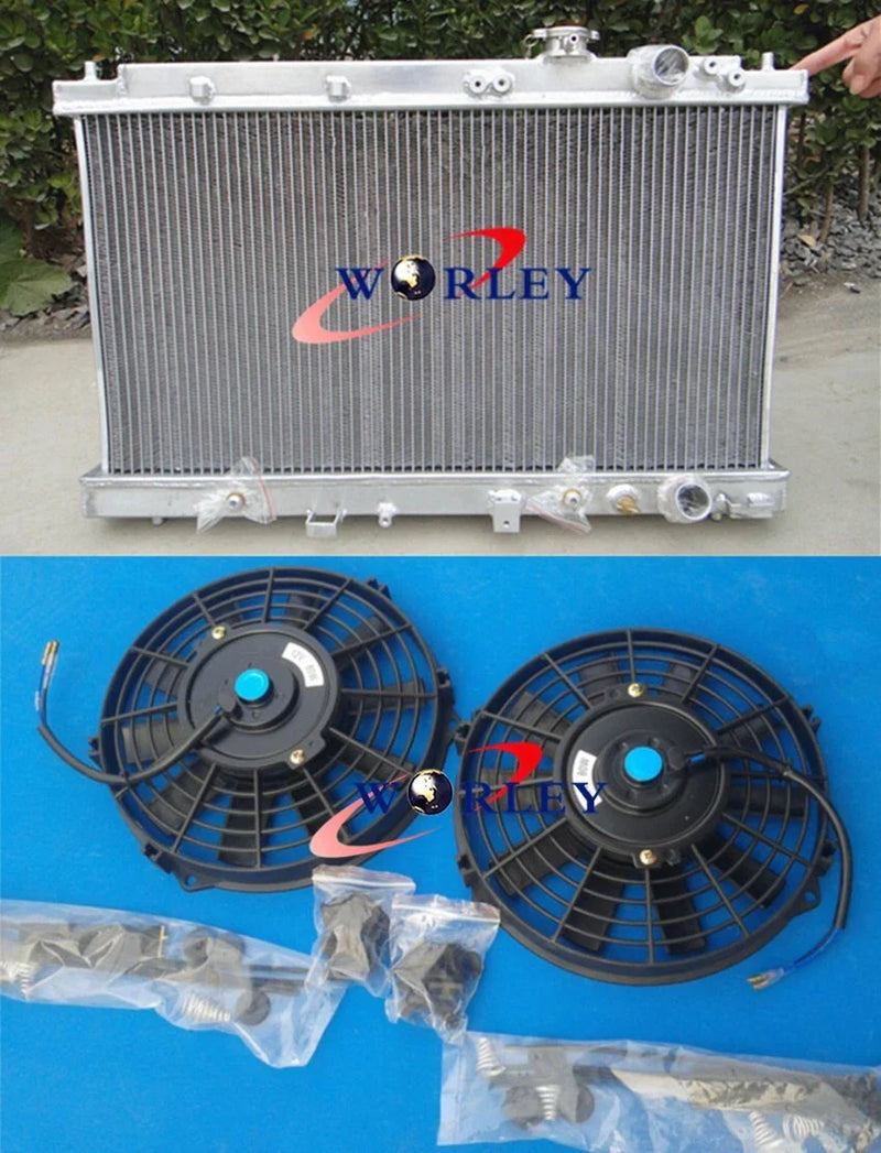 Honda Integra Acura DC2 B18 GSR RS LS Aluminum Radiator & Fans (1994-2001)